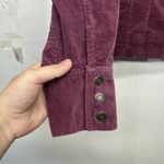 Charter Club  Women’s Medium Corduroy Jacket Purple Zip Front Long Sleeve Photo 3
