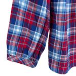 J.Crew Mercantile Flannel Plaid Popover Shirt Top Ruffle Blue Red Size XS Photo 8