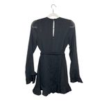 Donna Mizani Eliza Wrap Dress Size Small Mini Black Long Sleeve Ruffle Detail Photo 5