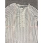 Sundance  Alethia White‎ Swiss Dot Peach Embroidered Detail Ruffle Collar Top S Photo 3