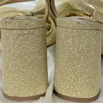 Badgley Mischka Tess Tulle Bow Sandals Heels 6.5 Gold Glitter Party Coquette New Photo 14