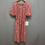 Faherty Carmel Dress Spice Red Sunrise Floral L Photo 9