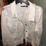 Susan Graver  White Denim Jacket NWT Size L Photo 0