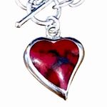 TAXCO Sterling Silver Red Jasper Heart Cabochon Pendant Necklace Photo 14