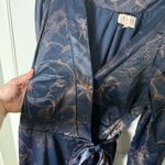 Ciebon Lilian Long Sleeve Satin Wrap Maxi Dress M Blue Size M Photo 3