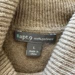 Apt. 9  100% cashmere turtle neck neutral sweater, size L, small hole, very soft Photo 7