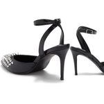 Steve Madden  Lillith Stiletto Black Snake Studded Rhinestone Pump Heel NEW Photo 7