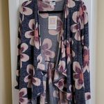 LuLaRoe NWT Nanette Blue Pink Orange Floral Overlay Sweater Size Small Photo 1