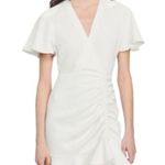 Sandro Albi V Neck White Dress NEW Photo 2