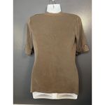 Coldwater Creek Cardigan Womens XS Brown Silk Blend Short Sleeve Button Front Photo 3