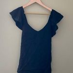 DO+BE Women’s  Black Ruffle Sleeve Cross Back Tank Top Size Small Photo 0