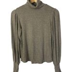 Velvet by Graham & Spencer Beige Mock Neck Balloon Sleeve Knit Sweater S Tan Photo 0