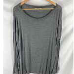 CAbi  #577 Oversized Boat Neck Long Sleeve Soft Tee Top Heather Gray Size XS Photo 0
