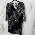 White House | Black Market  Women’s Medium Black White Stretchy Dress Photo 3