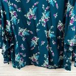 WAYF Teal Blue Floral Bell Sleeve Dress Size L Photo 6