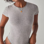 Free People Intimately Clean Lines Tee Heather Gray Bodysuit Photo 0