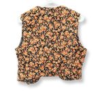 Vintage JR Bizarre Velvet Floral Open Vest Orange Size M Photo 1