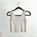 Brandy Melville  Ivory Floral Cami Tank Top Bow Accent Lace Trim Cotton Photo 1