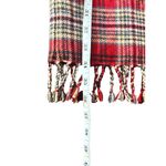 Cambridge Dry Goods Wool Blend Skirt Red Plaid Fringed Long Straight. Size 10 Photo 5