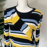 Parker  Montego Striped Ruffle Sweater In Yellow Multi Small Photo 2