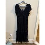 Sundance Mayfield Black Embroidered Tule Sheer Maxi Dress Retail $298 Size Large Photo 2