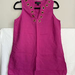 August Silk  sleeveless linen cotton blend top size Small Photo 0