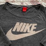 women’s gray Nike swoosh logo 3/4 sleeve organic cotton shirt, size XS Photo 2