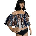 American Vintage Vintage Royal Native crop off or on the shoulder crop print top size small Photo 8