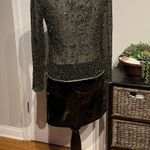 JMD New York Vintage Embellished Beaded Sheer Cardigan Cover Crop Duster See Through Blazer Formal Evening Blouse bolero shrug Black Photo 3