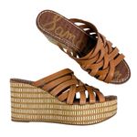Sam Edelman  Devon Strappy Wedge Sandal Saddle Leather Woven Espadrille Size 8.5 Photo 2