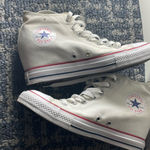 Converse  Women's White High-Top Sneakers with Red Trim Photo 4