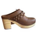 Dolce Vita Hila Brown Leather Braided Block Heel Mule Clogs Photo 6