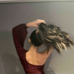 Windsor  dark red sparkly one sleeve mini dress  Photo 4