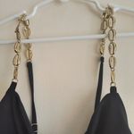 We Wore What  Black  Bandana Gold Sea Shell Kerchief Y2K Swim Top Size Medium Photo 2