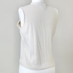DKNY Vintage 90's Cream Off-White V-Neck Sleeveless Preppy Button Vest Small Photo 4