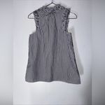 J.Crew  Ruffle Top Sleeveless Blue White Striped Poplin Shirt Style G0825 Size 4 Photo 1