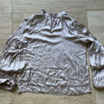 Carmen Marc Valvo  Uptownie Lite Blouse Beige with Bell Sleeves‎ Size L Photo 0