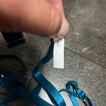 New! Beautiful Teal Heart Garter Belt with Leg Harness Blue Size L Photo 2