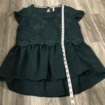 Xhilaration Xhileration Emerald Green Lace Floral Ruffle Shirt; size small Photo 4
