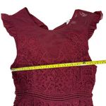 Francesca's  Women's Burgundy Lace Fit & Flare Dress Size S Party Cocktail Photo 6