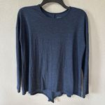 Beyond Yoga  Featherweight Blue Heather Women's Size XS Long Sleeve Open Tie Back Photo 0