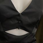 ZARA  SATIN EFFECT CUT OUT DRESS BLACK NWOT Photo 5