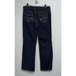 Nine West Womens Dark Denim Blue Jeans Size 14 31 Bling Flap Pockets Hi Rise Photo 3