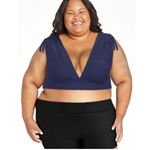 Time & Tru NWT Women's Shoulder Ruched Bikini Navy blue Top 2X Bottoms 3X Photo 9