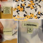 J. PETERMAN WHITE, YELLOW & BLUE FLORAL PATTERN COTTON SHEATH DRESS (12) Photo 10