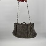 La Regale Vintage  Silver Beaded Clutch Bag Evening Satin Small Photo 9