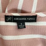 Adrianna Papell  V-Neck 3/4 Balloon Sleeve Crepe Blouse in‎ Pink White Stripes, S Photo 3