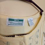 Shenanigans Size Petite Small Cottage Core TShirt Embroidered PS Cotton Light Yellow Photo 2
