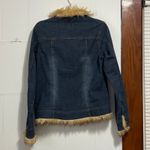 Billabong  Y2K Denim Jacket Faux Fur Trim Blue XL Indie Trucker Photo 4