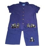 Jane Ashley Jane Ashely Women’s 2 Pc Set Navy Blue Capri Pant Med Embroidered Panda Vintage Photo 0